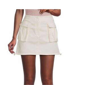RD Style small cream cargo mini skirt Front